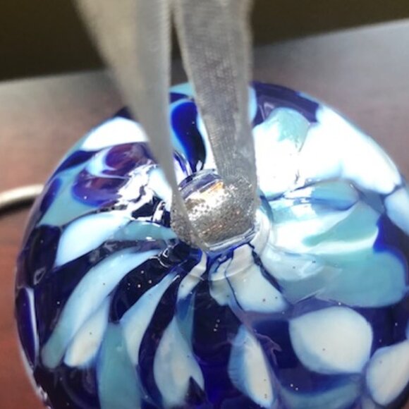 Hand blown Glass Ball by Zorza 3" - Picture 3 of 4